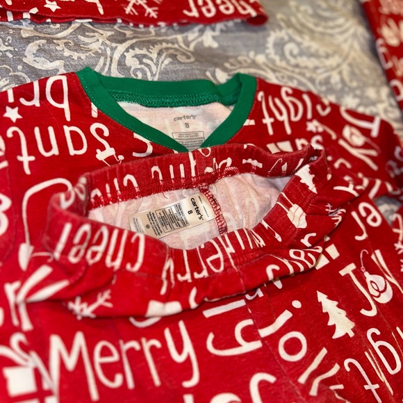 Carters Family of 4 CHRISTMAS PICTURE pajamas bundle 8 pieces! - Picture 5 of 16